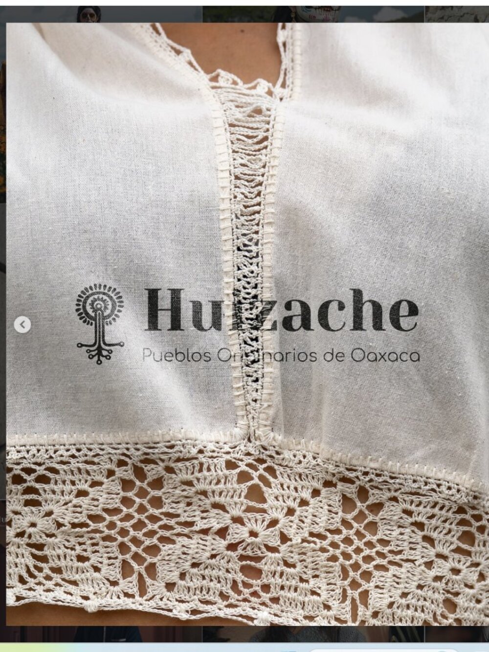 Huitzache / Huizache • Handmade Oaxacan Blouse • Crochet Yoke Boho Folk Top - Picture 12 of 12